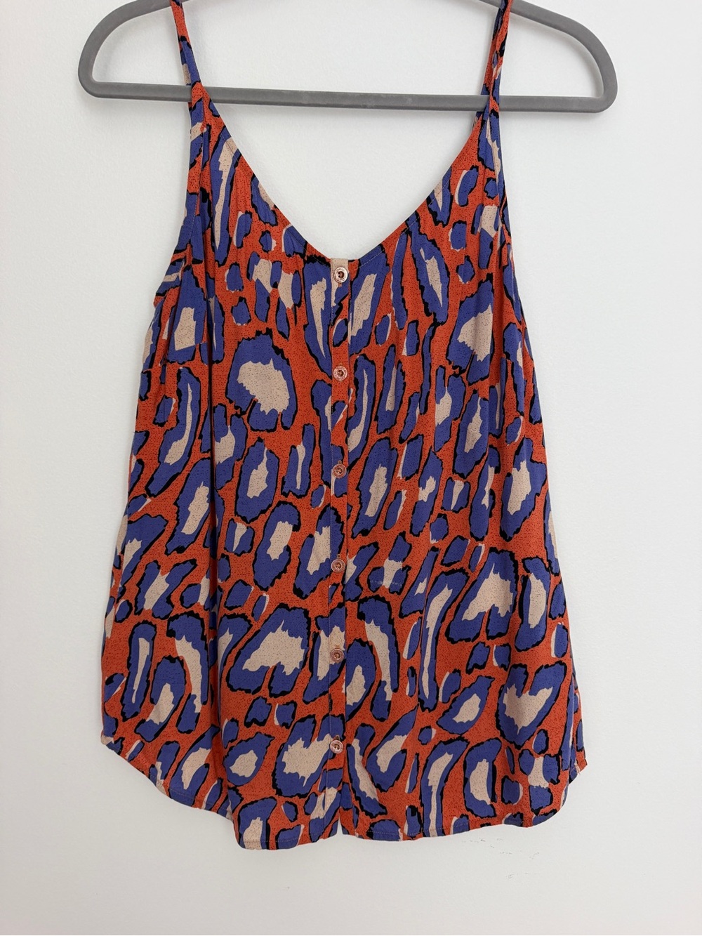 Women’s Cabi Orange & Purple Printed Button-Front Cami Tank Top